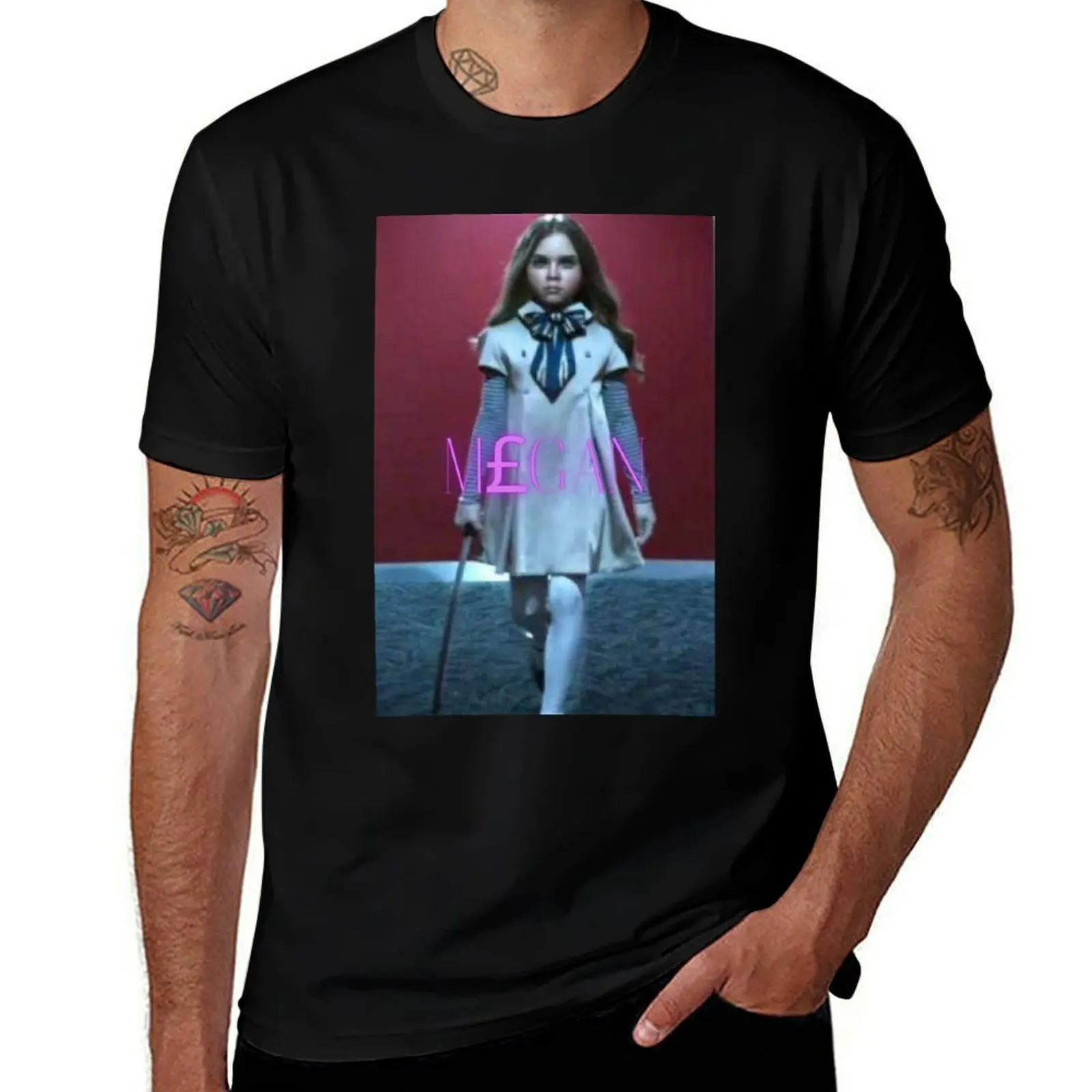 

M3GAN Graphic shirt — Halloween Theme T-Shirt Fashion Print Casual Short Sleeve
