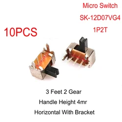 10PCS SK-12D07VG4 Toggle Switch Slide Switch Micro-power  Direct-inserted Horizontal Sliding Gear