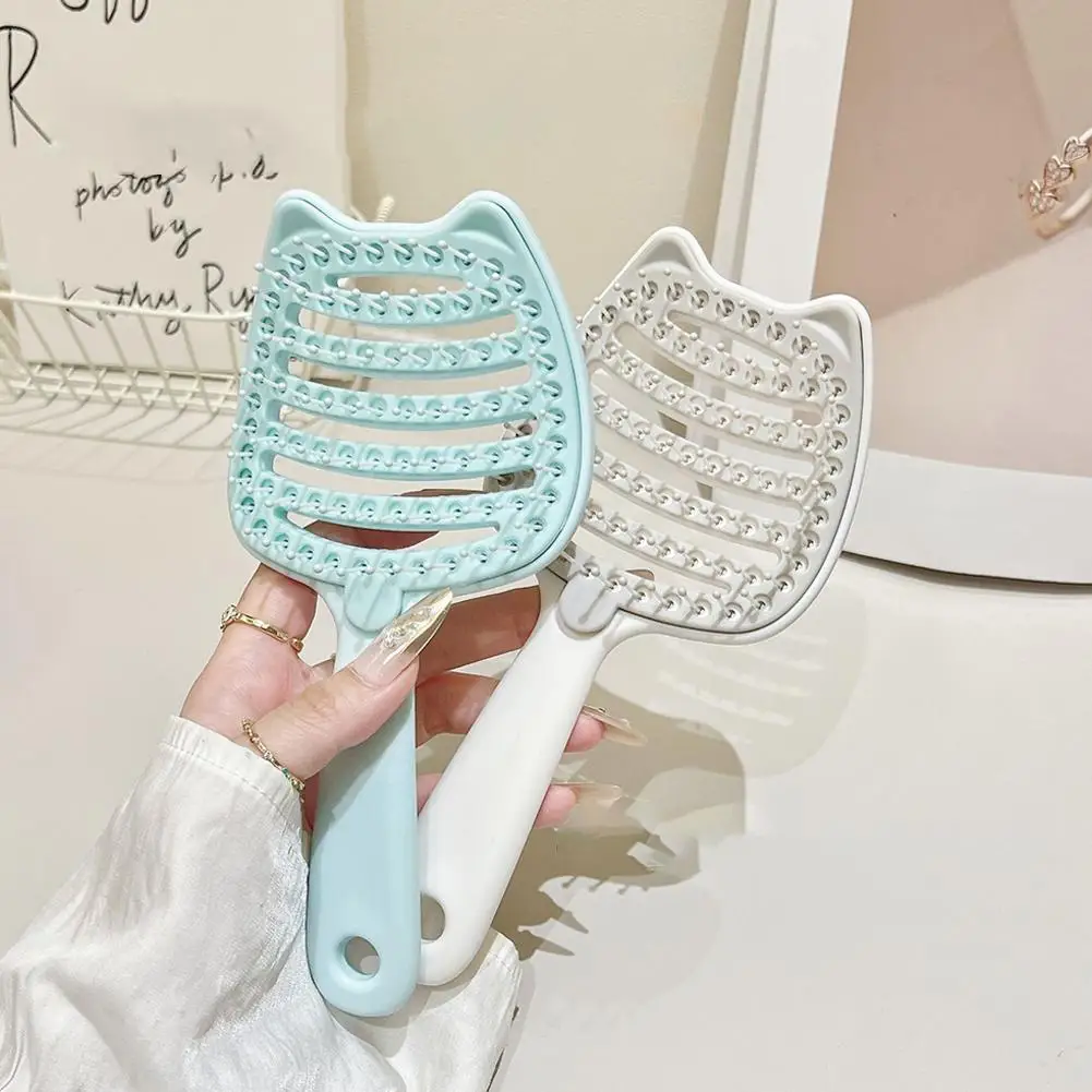 

Самоочищающаяся расческа, щетка для объема волос для больших волос и высокой короны, расческа для укладки с широкими зубьями и массажером для кожи головы J9H5