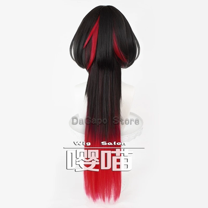 Perruque cosplay Zenless Zone ontariGasoline Doe pour femme, cheveux longs, noir et rouge, accessoires d'oreille de jeu, nouveau jeu Eridu, fête d'Halloween, filles