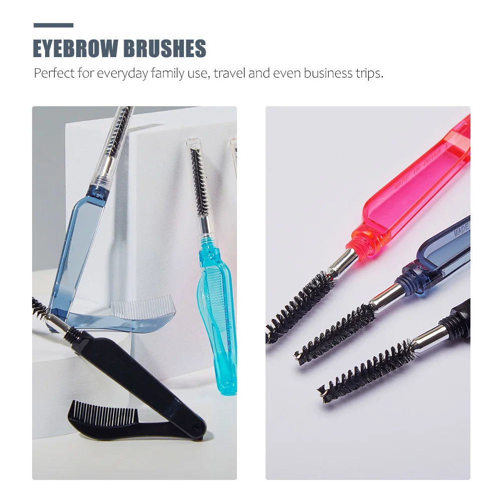 10 قطعة مجموعة فرشاة الحاجب للطي رمش مشط المدمجة ماكياج أداة للسفر الاستخدام اليومي لطخة الحرة الحاجب التصميم الأساسية
