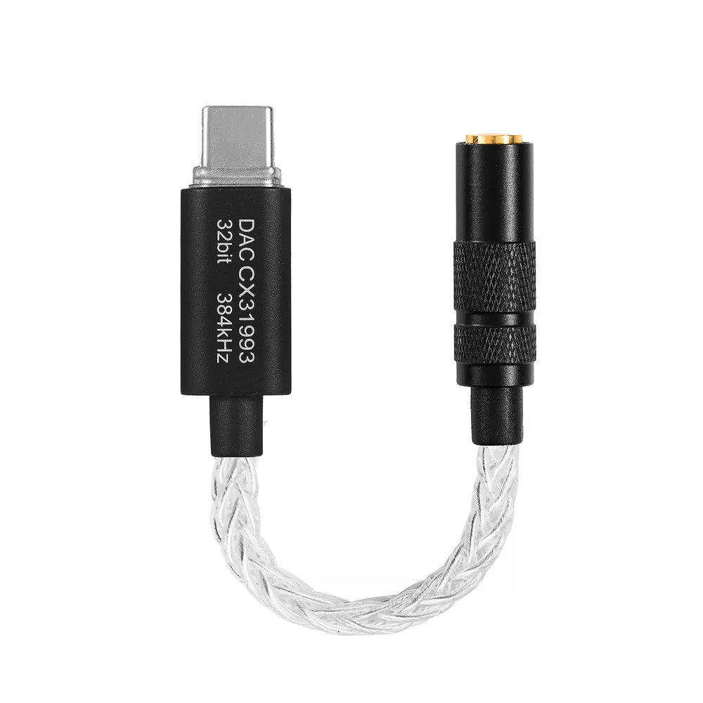 FENGRU DA12 CX31993 HiFi DAC ถอดรหัสเสียงประเภท C ถึง 3.5 มม.เครื่องขยายเสียงหูฟังสําหรับ Android/Apple อะแดปเตอร์ถอดรหัส Amp 32bit/384KHz