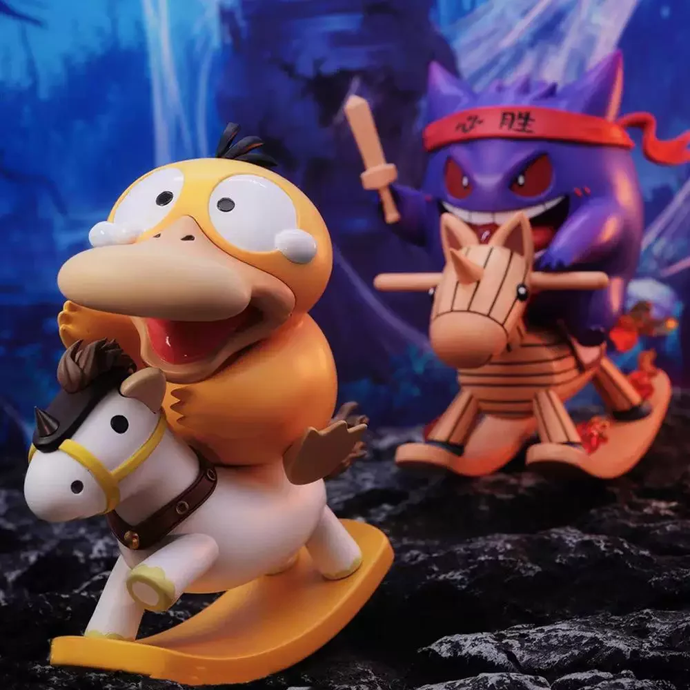 Figuras de Anime de Dibujos Animados, Caballo Balancín, Psyduck, Modelo de PVC para Decoración de Escritorio, Adorno, Muñeco, Estatua Coleccionable, Regalo Creativo Sorpresa