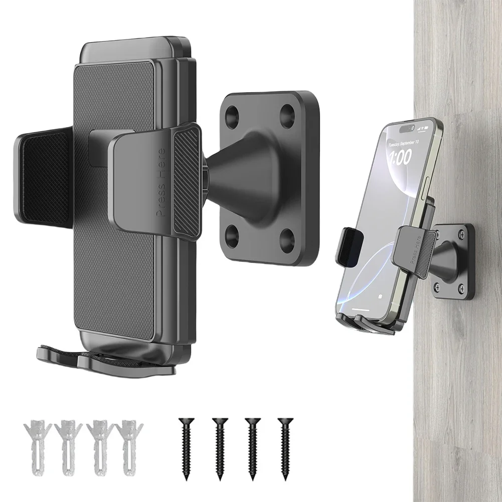 

Tablet Phone Holder 360 Degrees Adjustable Wall Mounted Mobile Phone Stand Hands-Free Stabilization Bracket for 4.7-7.2'' Phones