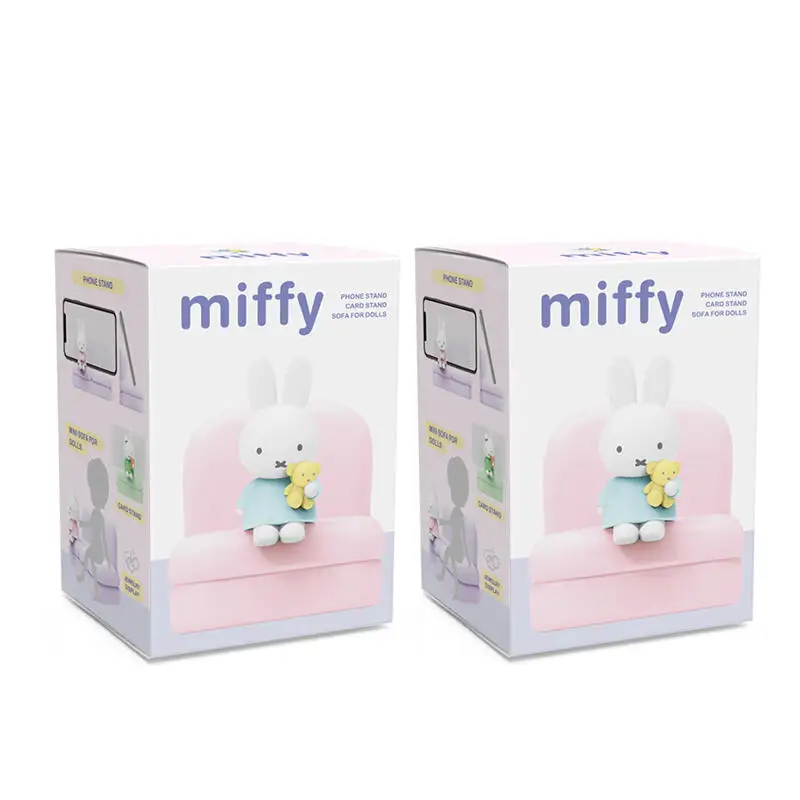 Miffy support pour téléphone boîte aveugle Kawaii dessin animé Miffy support de canapé boîte aveugle Figurine périphérique ornement de bureau cadeau pour fille