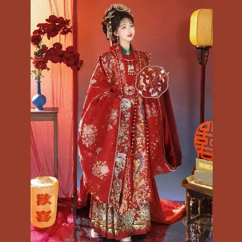 

Xuanxi Pavilion[Elegant Love]Ming Dynasty Wedding Attire Phoenix Crown Xiapei Ancient Costume National Style Bride's Wedding