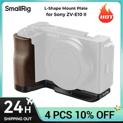 SmallRig ZV-E10 II L-Shape Plate with Wooden Handle,Handgrip for Sony ZV-E10 II, L-Bracket Built-in Quick Release Plate for Arca