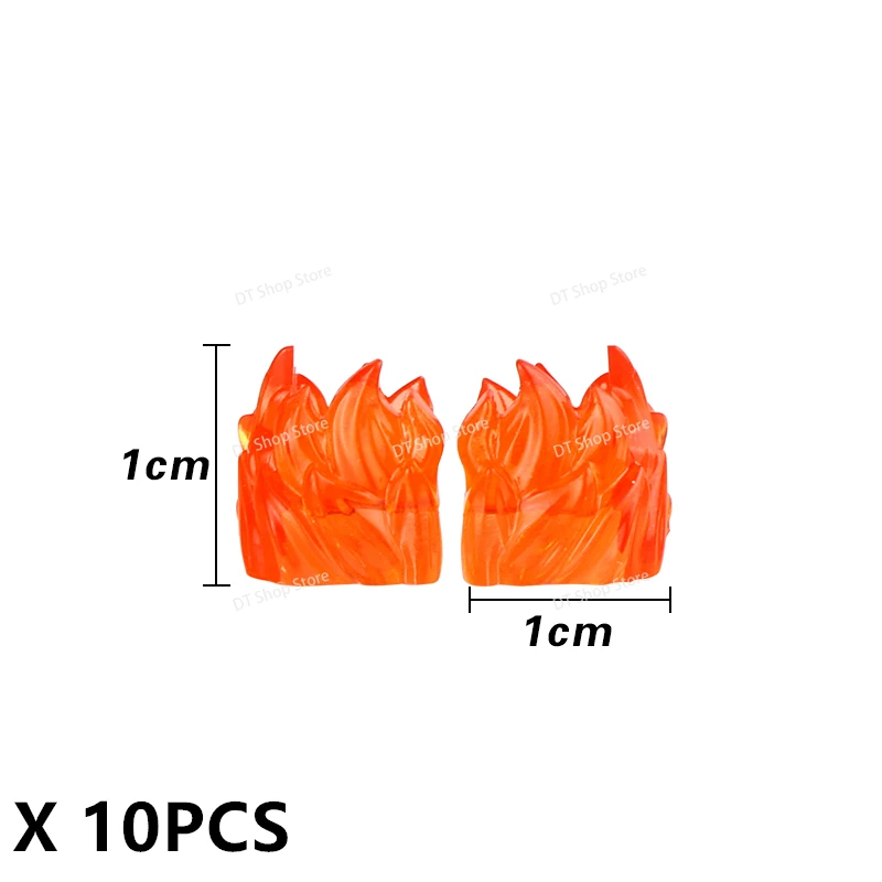 10PCS PJD6-45 Anime Serie Cartoon Special Effects Pieces Fire Fists Flames Weapon Accessories Model Building Blocks Kids Toys