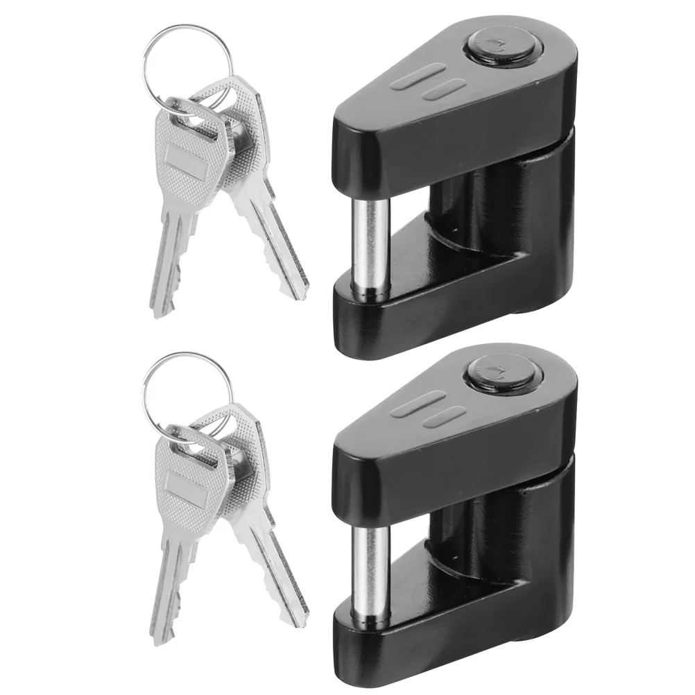 

Trailer Tongue Lock Zinc Alloy 2 Sets Small 1 4 Inch Pin Diameter Black Heavy Duty Coupler Lock for Trailer Accessories