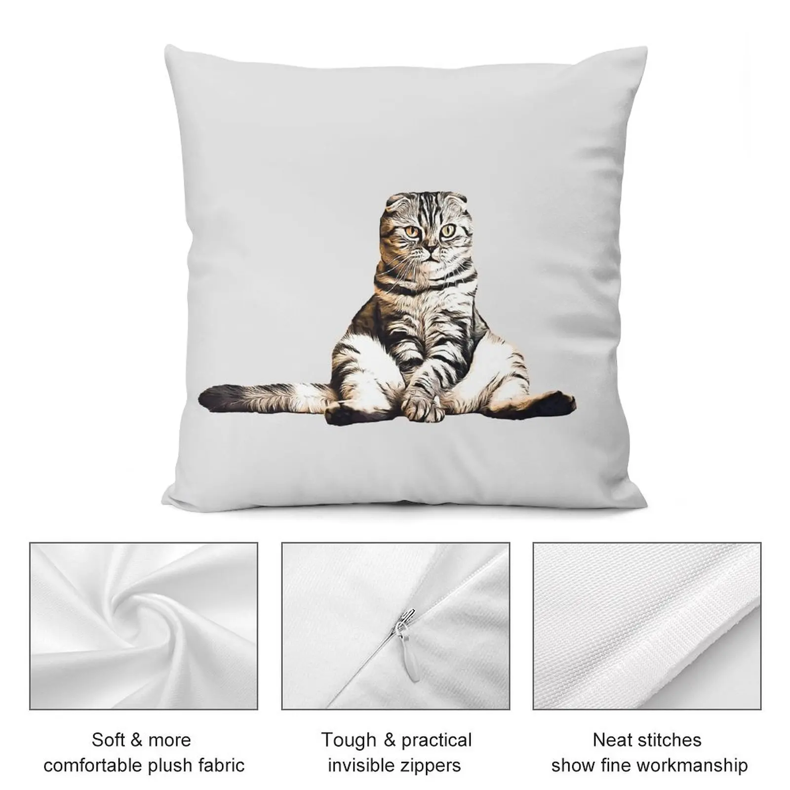 Scottish Fold - The Model Cat Throw Pillow Sofa Cushion Plaid Sofa Cushion Cover Ornamental Pillow pillow