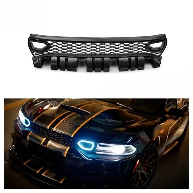 

High Quality 2019 SRT Style Car Bumper Front Grille With LED Light for Charger 2015-2022