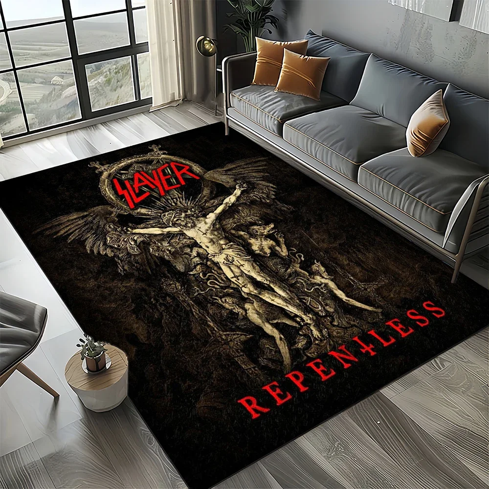 27 Style Slayer Heavy Metal Rcck Band Sign Carpet Rug for Living Room Bedroom Home Sofa Decoration,Kid Play Non-slip Floor Mat