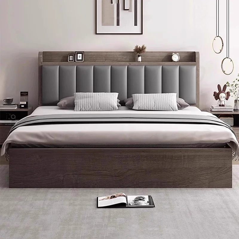 

Italian Designer Double Bed Adult Queen Europen Luxury Storage Double Bed Twin Adults Wooden Cama De Casal Home Furniture