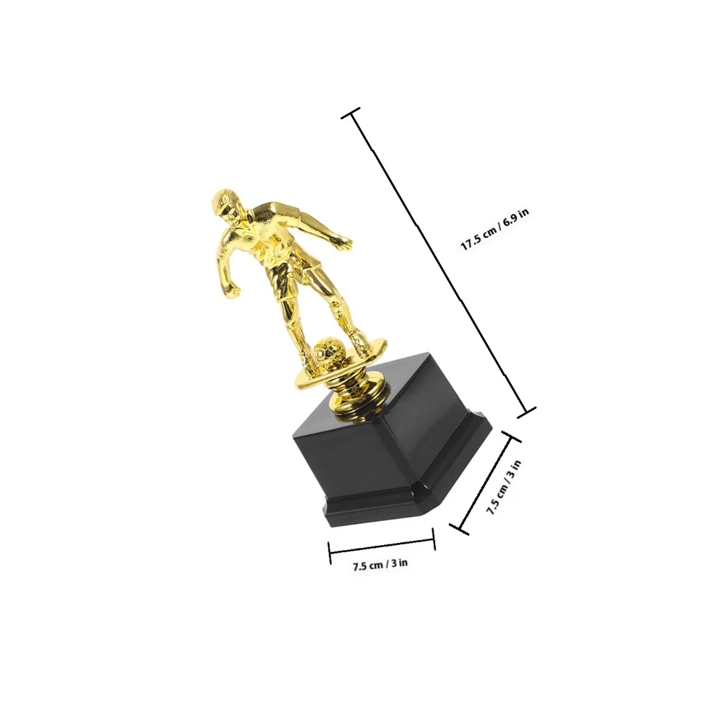 Copas de trofeo de fútbol pequeñas de plástico, Color dorado, para competición deportiva, premios de logro, Mini trofeos de plástico, 2 uds.
