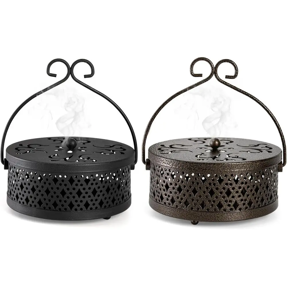 

Портативные держатели для спиралей от комаров в ретро-стиле с ручкой, подходят для использования в помещении и на улице