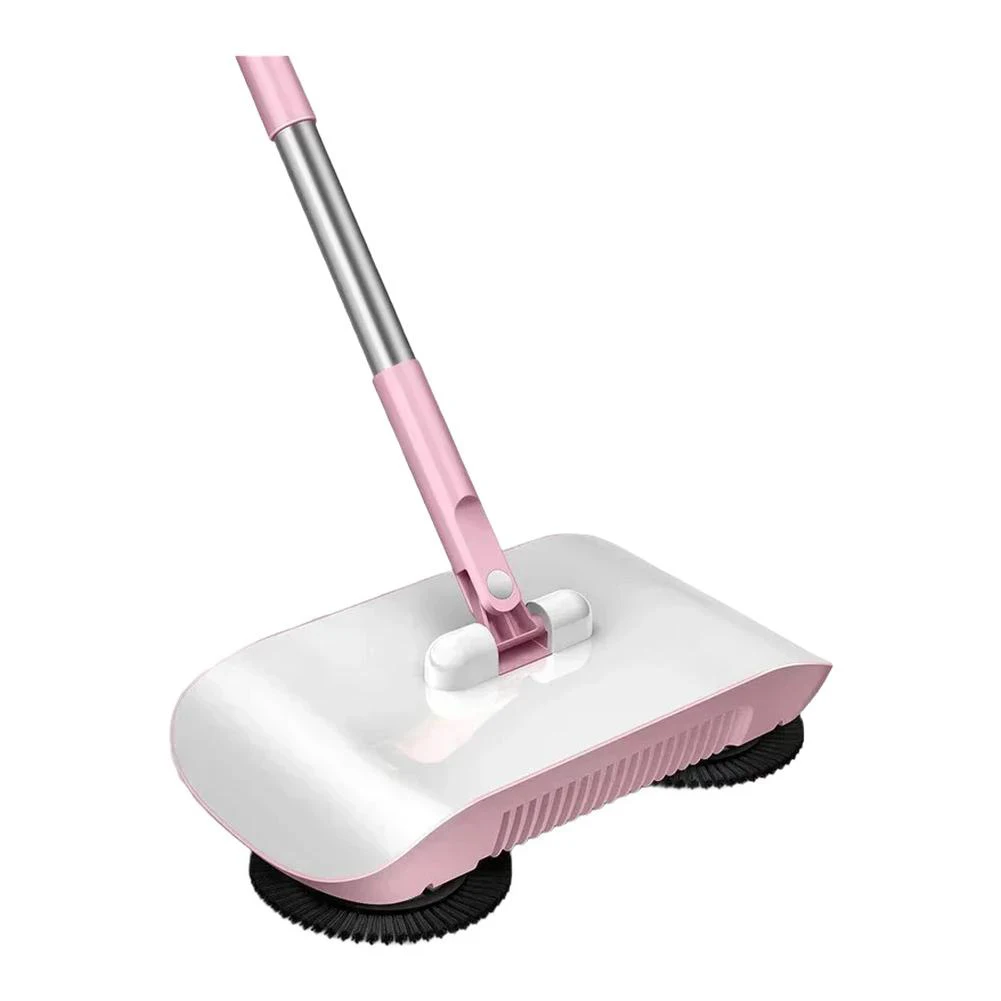 Pink Hand-pushed Sweeper Robotic Vacuum Cleaner Storage Basket User-friendly Operation Adaptable Cleaning Scenarios
