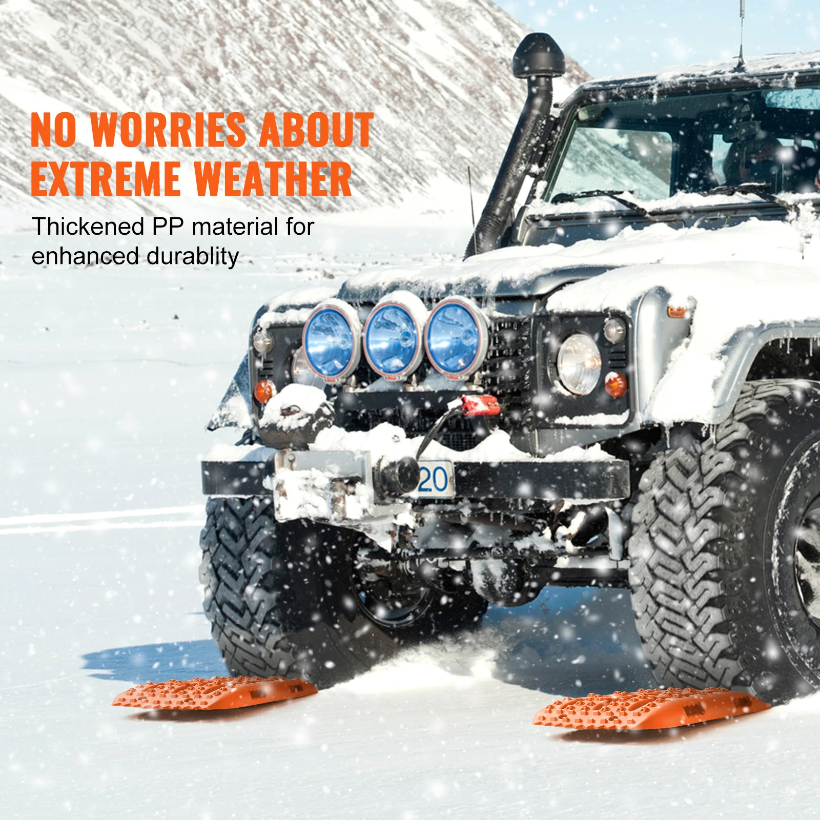 SucceBuy Placas de tracción de 10 toneladas con placas de recuperación de material PP para camioneta de vehículos todoterreno SUV RV par esteras de tracción de neumáticos