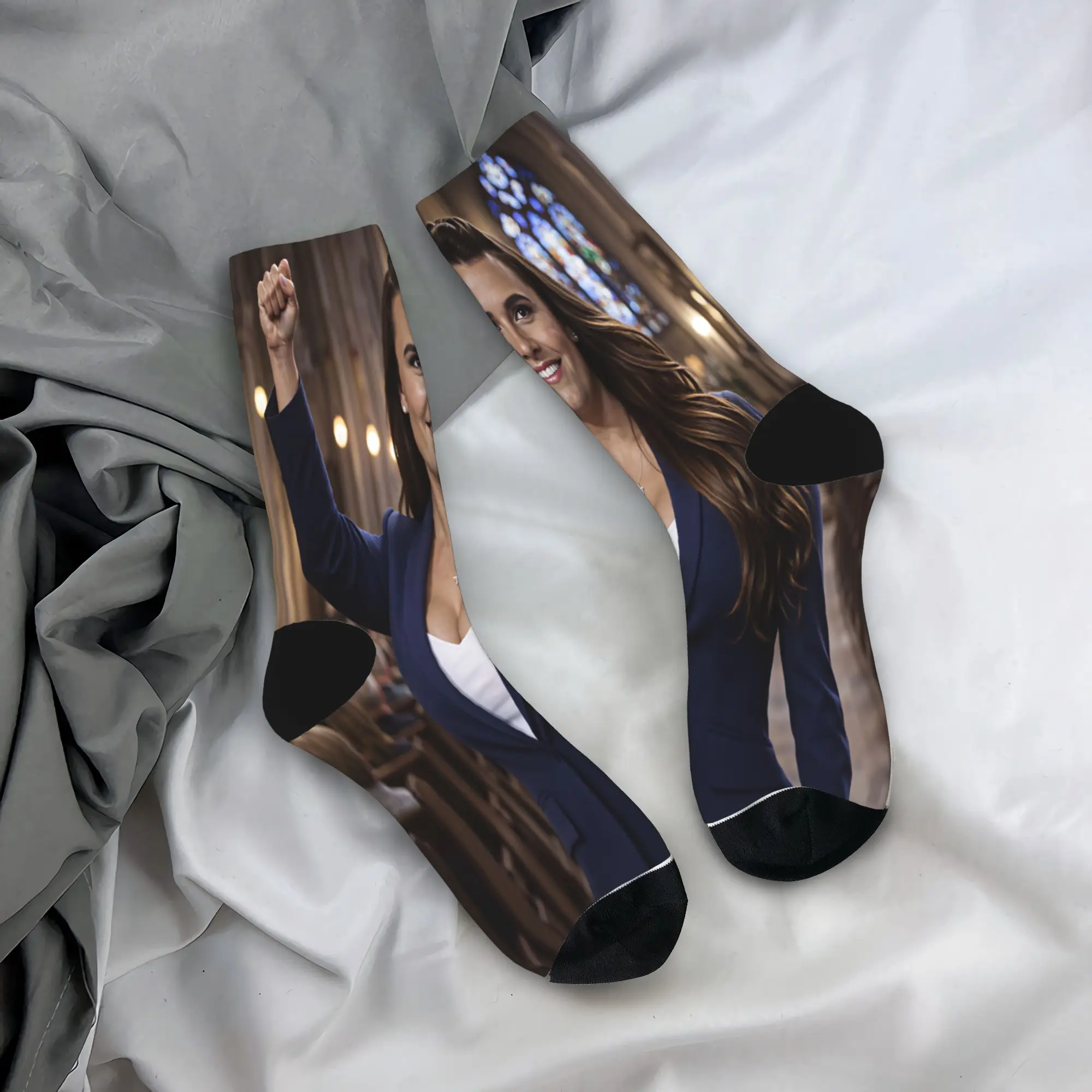 Charlie Kirk Church Power Pose Meme Stockings Elegant Socks Men High Quality Socks Winter Running Design Non-Slip Socks Gift