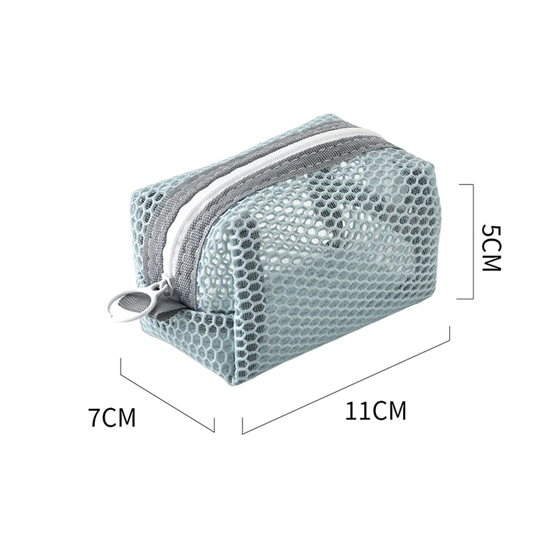 Square Mesh Cosmetic Bag Mini Coin Purse Portable Square Cosmetic Storage Bag With Zipper Multi-purpose Sundries Bag