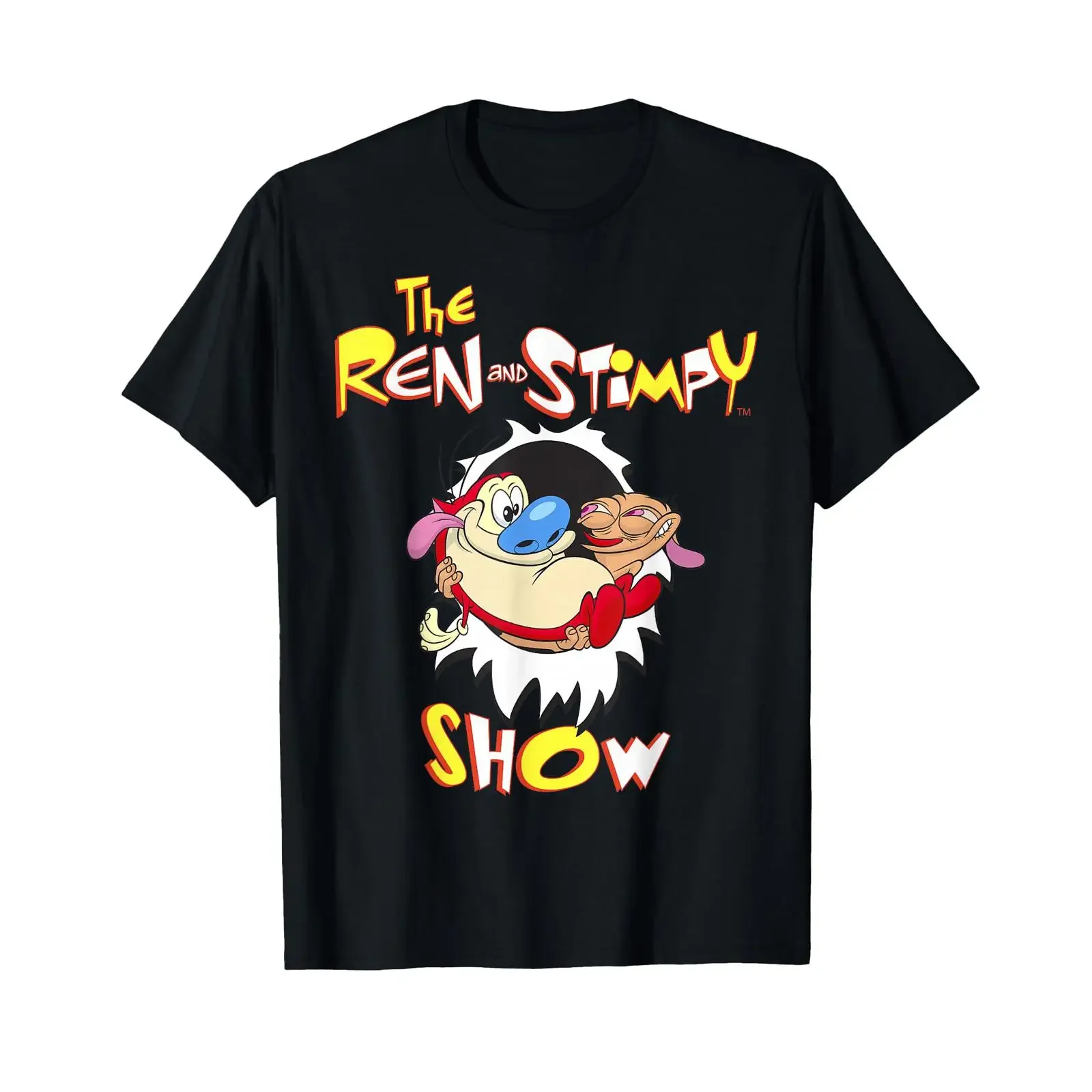 Ren and Stimpy Show Intro Portrait T Shirt vintage Washed Stylish Breathable graphic homme Unisex fashion Top For Everyday Wear