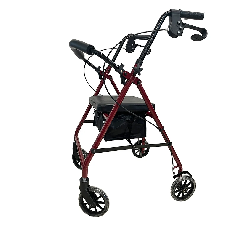 Capacity 500lbs Height Adjustable Folding Cerebral Palsy Old People Aluminium Walker Rollator For Adults