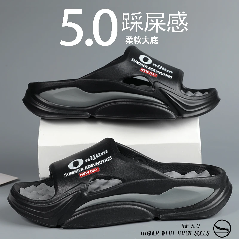 

Casual Outdoor Men's Eva Slides Summer Non-slip Wear-resistant Soft Sole Sandals Fashion Flat Slippers Daily Use