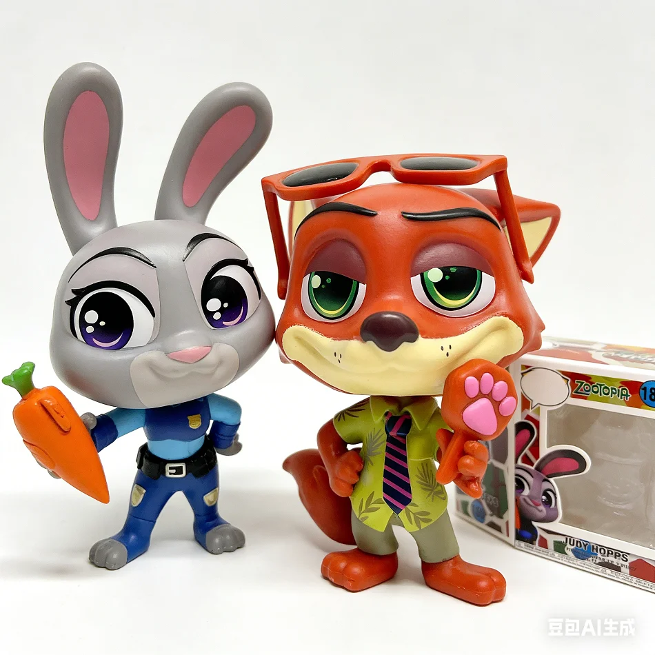 Zootopia Judy Rabbit Nick Fox Handmade Model Cute Cartoon Anime peripheral Collectable Model Toy Surprise Birthday Gift