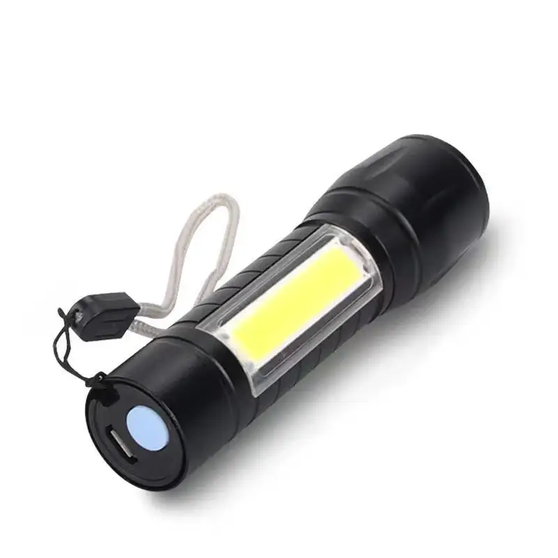 

Portable T6 COB LED Tactical USB Rechargeable 3 Modes Camping Lantern Zoomable Waterproof Flashlight Torch Lamp Focus Light