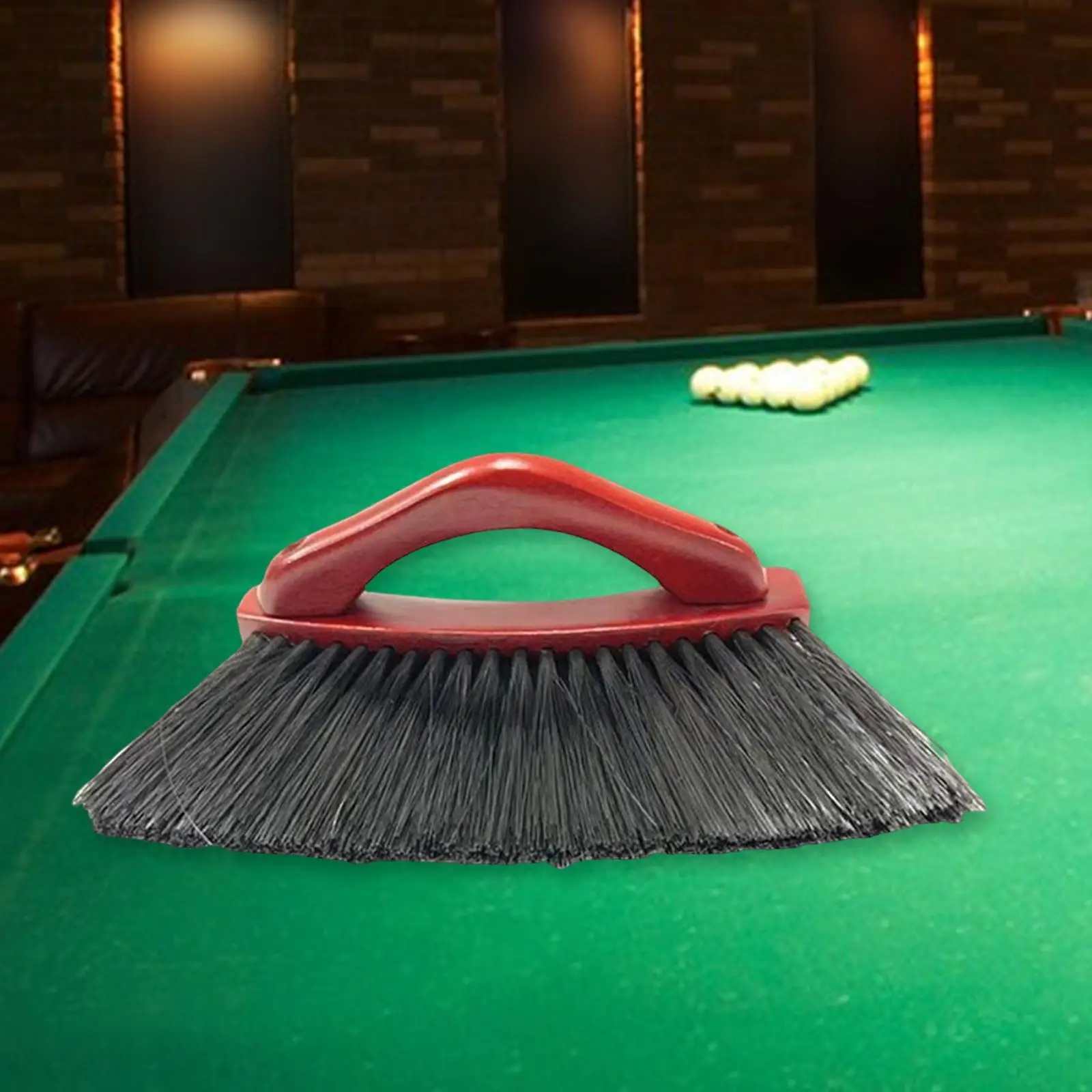 

Billiard Table Brush Pool Tables Cleaning with Wood Handle Corner Scrubber for Household Indoor Gym