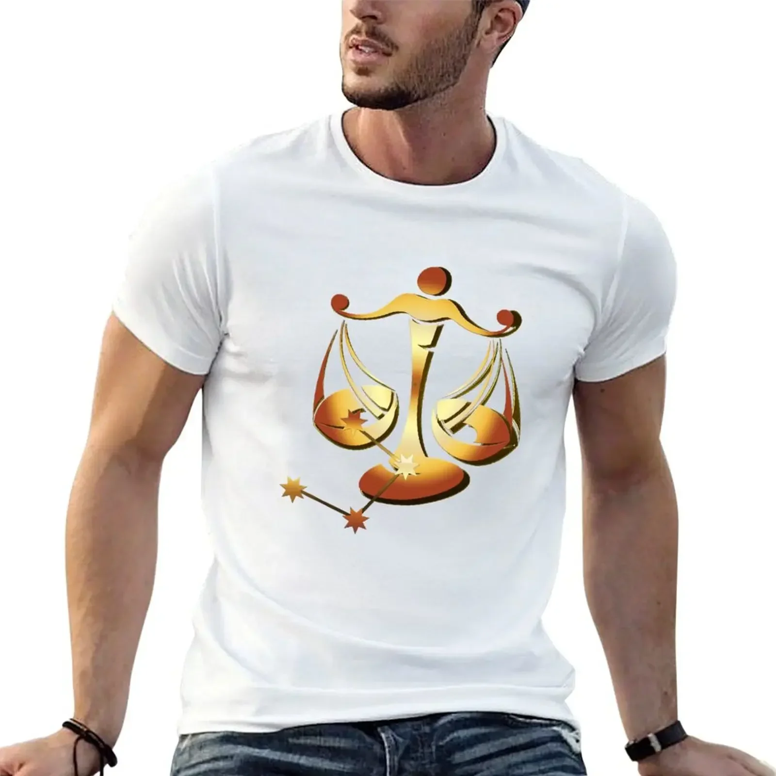 Libra zodiac sign T-Shirt Blouse graphic shirts graphics heavyweights t shirt men 100℅ cotton