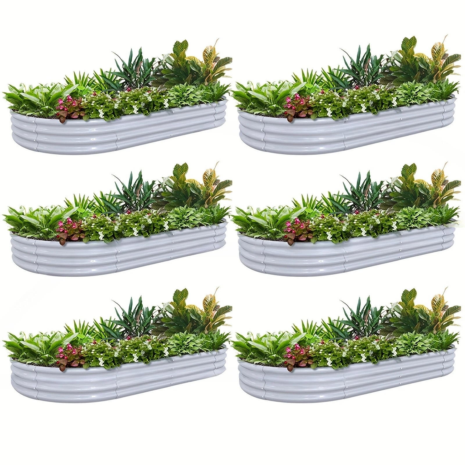 

6X3x1 feet, galvanized, elevated garden bed kit, oval, metal