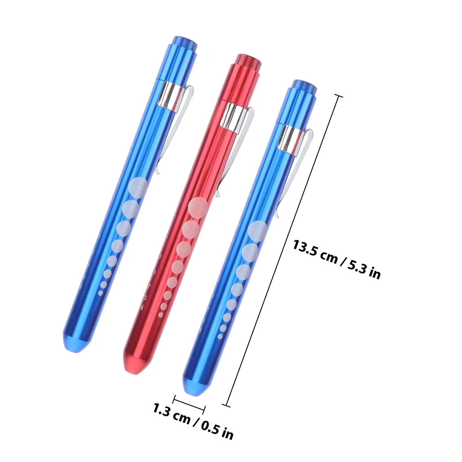 3Pcs LED Set Bright White Beam Pocket Clip Click Hold Function for Healthcare Professionals Reusable