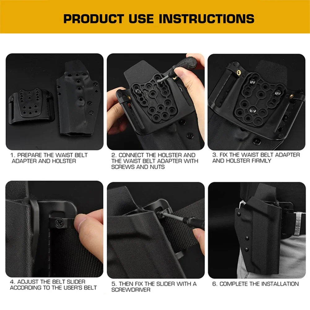 Multi-holes Wait Belt Quick Pull Adapter Universal Holster Belt Loop Fits Kydex Holsters Quick Pull Adapter Hunting Accessories - view 5