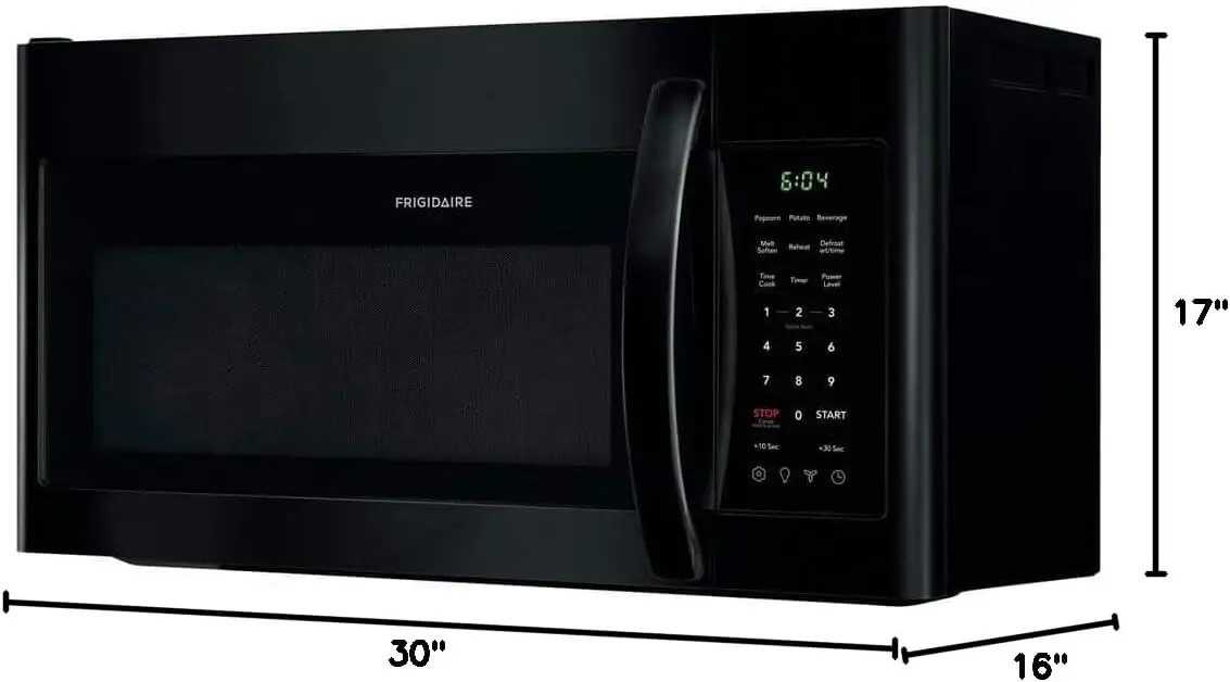 Frigidaire FFMV1846VB 30" Black Over the Range Microwave with 1.8 cu. ft. Capacity, in Black