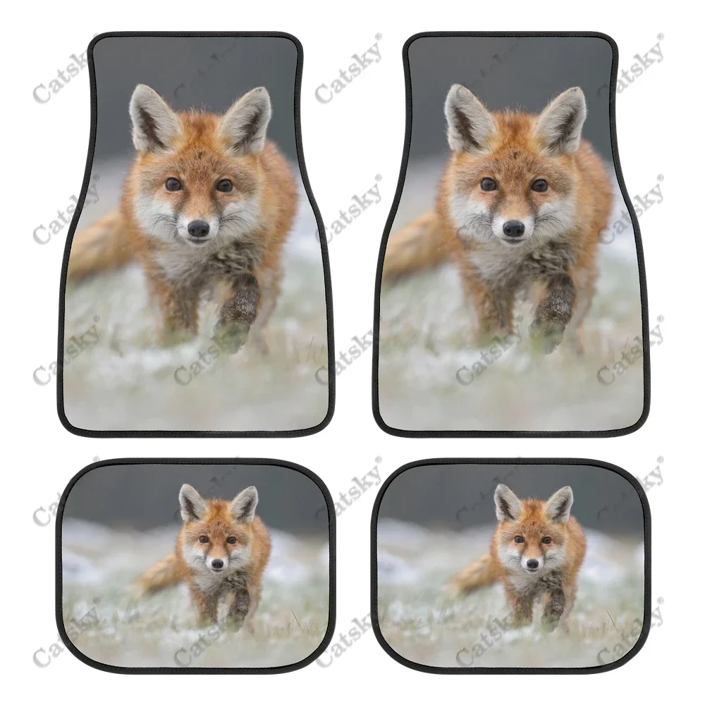 

fox animal Car Floor Mats Complete Set of 4 Premium Front Rear Accessories for Carpet