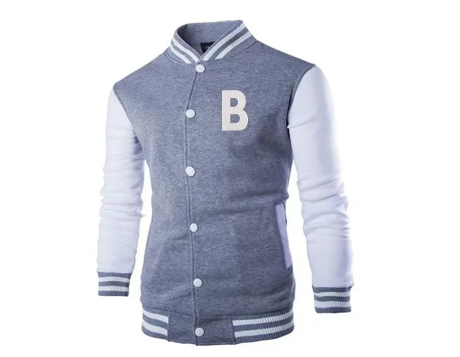 New letter printed polyester top fashionable single breasted casual baseball jacket loose cardigan couple jacket