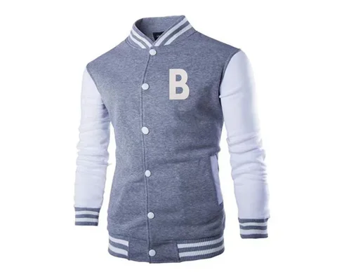 Imagen 2 del producto Chaqueta de béisbol informal con estampado de letras para pareja, cárdigan holgado, top de poliéster, a la moda, de un solo pecho, nuevo