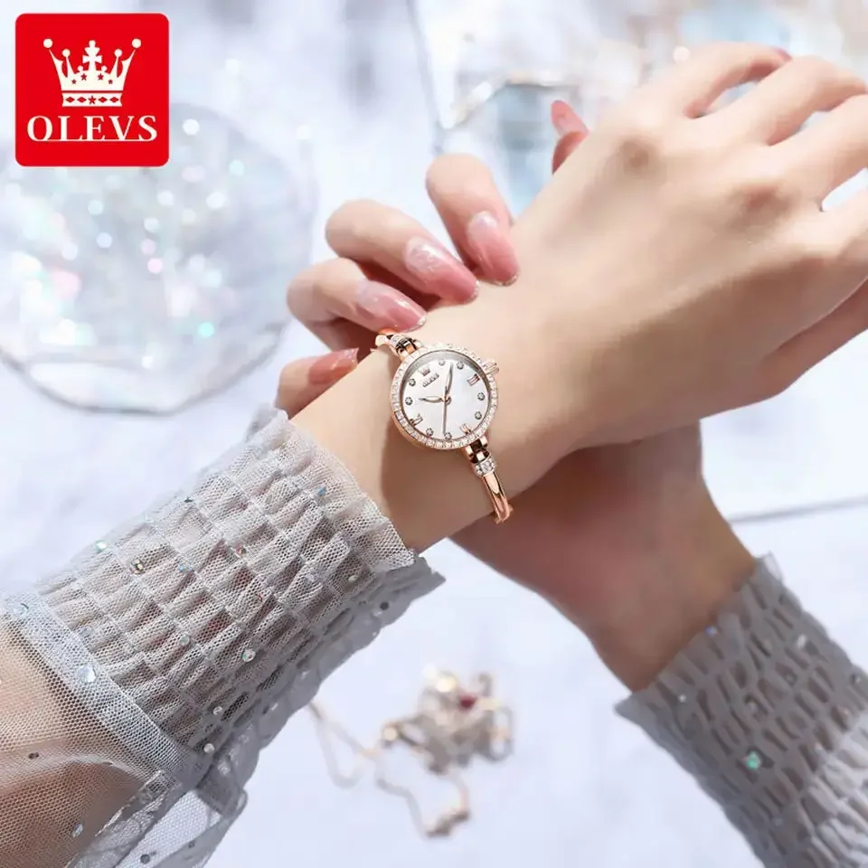 Orologio al quarzo OLEVS per donna orologi da polso da donna eleganti impermeabili con quadrante Ultra sottile in acciaio inossidabile di lusso Reloj Mujer