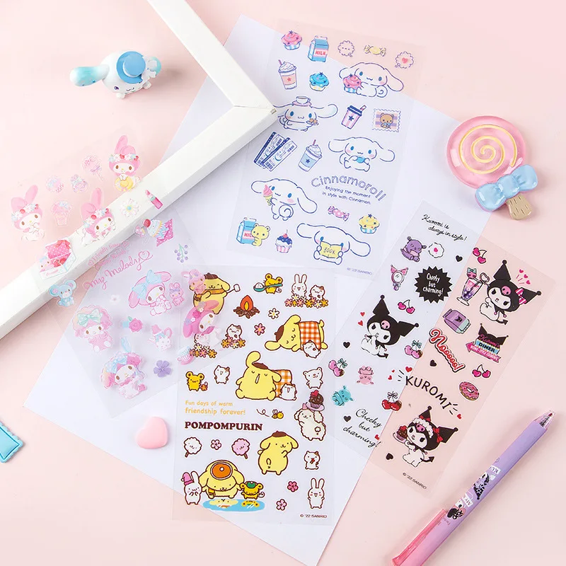 Imagem -06 - Sanrio Hangyodon Adesivos Pet Kawaii Pochacco Kitty Scrapbooking Diário Faça Você Mesmo Adesivo Decorativo Etiqueta Album Stick 24 Pacotes por Lote