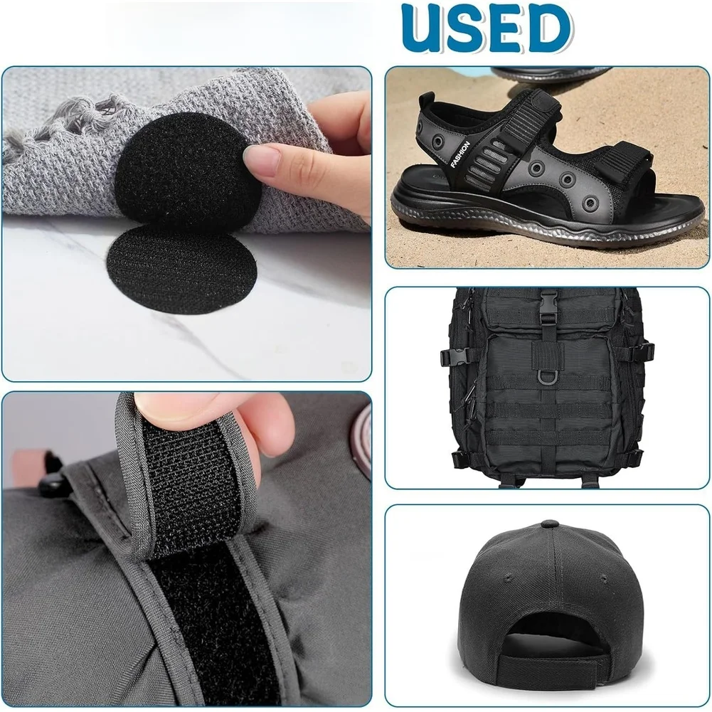 6 Pieces Nylon Stick-on Fastener Tape Kit with 3 and 3 Parts for Attaching For Sofa Cushions and Household Items