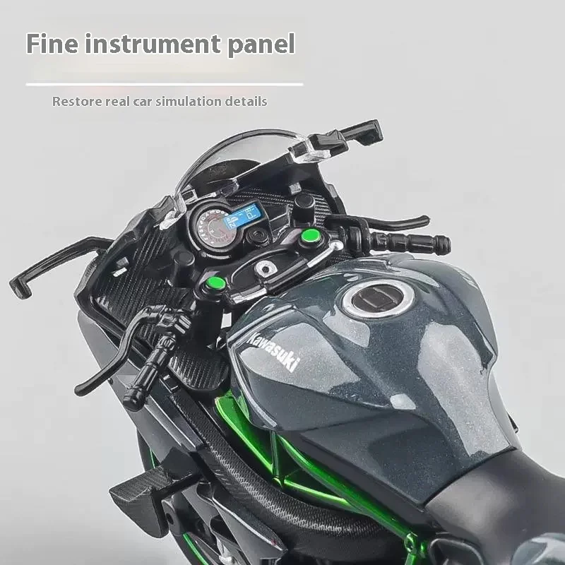 1:12 Alloy Car Model Kawasaki Ninja H2R Motorcycle Metal Model Collection Ornaments Sound and Light Children's Toys