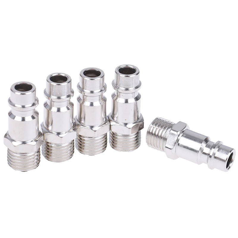 5pcs Copper Iron Euro Air Line Hose Fitting 1/4