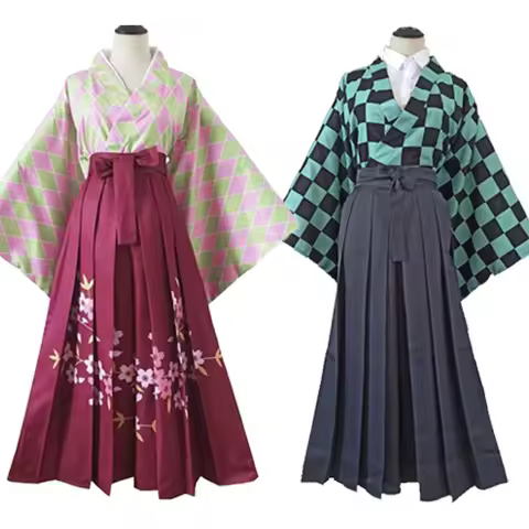 Demon Slayer Kamado Tanjirou Kamado Nezuko Shinobu Tomioka Giyuu Kanroji Mitsuri Tsuyuri Kanao Cosplay Costume Kimono Dress Suit