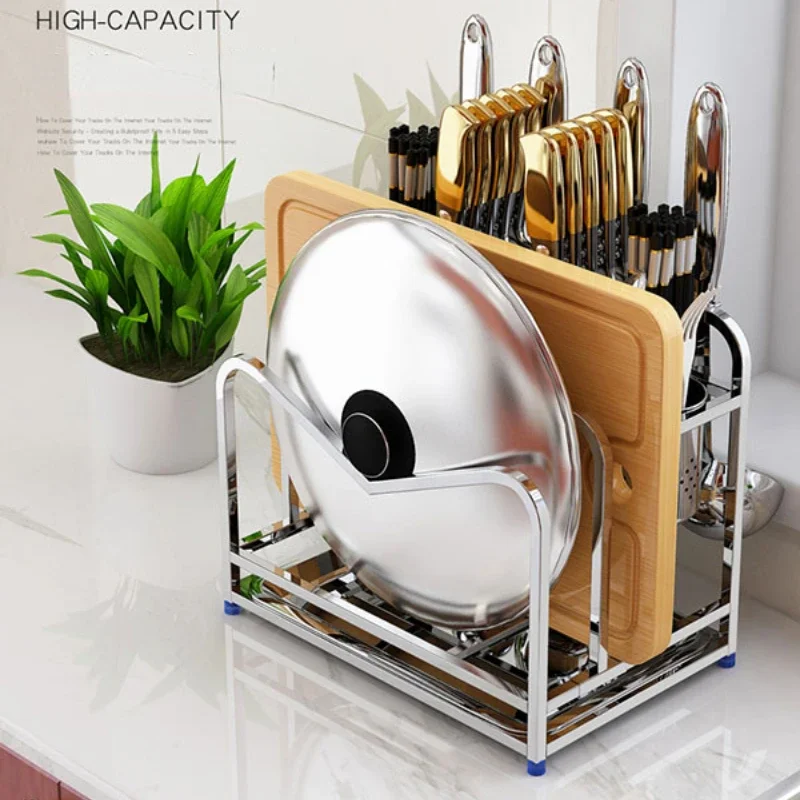 

304 Stainless Steel Tool Holder, Multifunctional Countertop Plate Rack, Household Kitchen Utensil Stand, Durable Organizer