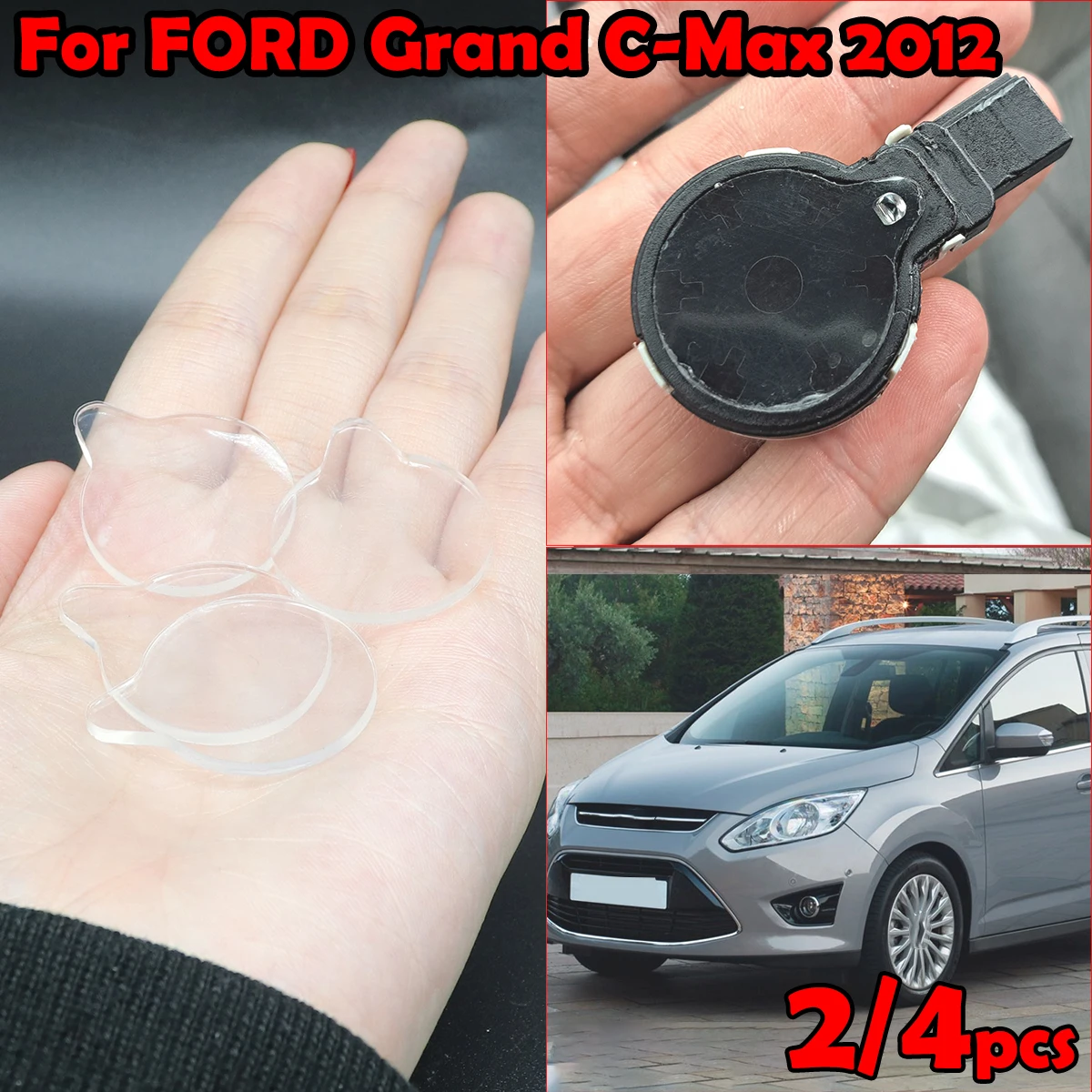 

For FORD Grand C-Max 2012 Rain Light Sensor Gel Pad Adhesive Film Silicone Cushion Windscreen Chip Repair Kit Fix Tape 4E0955609