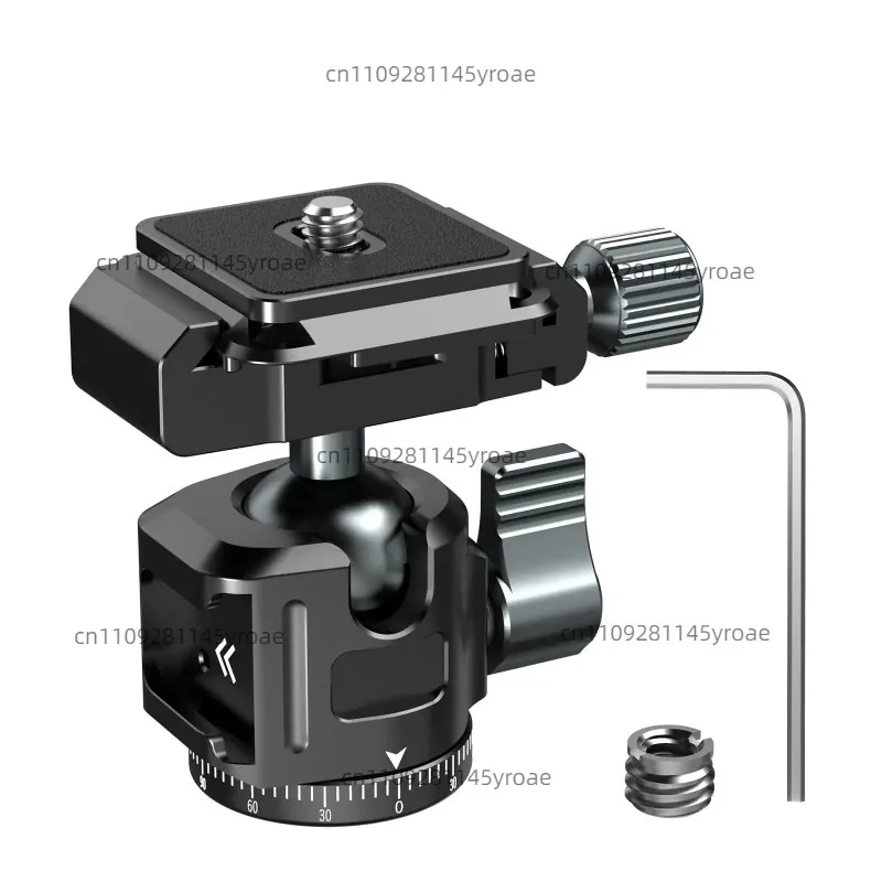 Low‑Profile 360° Rotatable Ball Head With Arca‑Swiss Quick‑Release Plate Photography Hardware Component