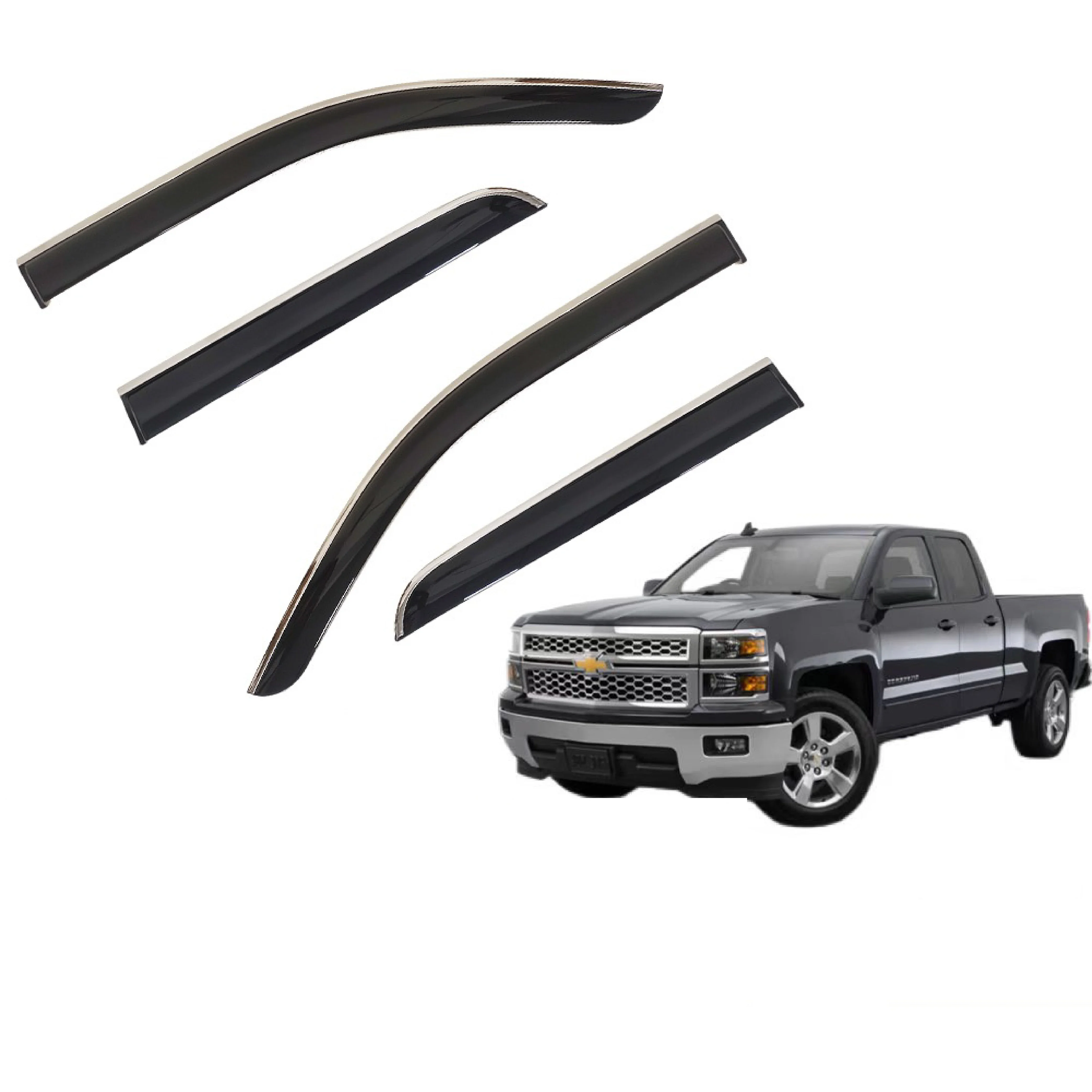 

Car Rain Guard Weather Shield Wind Deflector Door Car Window Sun Visor For 2014-2018 Chevrolet Silverado 1500 Double Cab