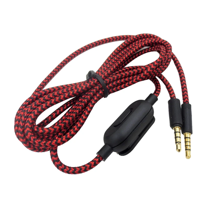 Braided Replacement Cable Extension Cord Wire For G433 G233 G Pro X Gaming Headset With Volume Control Clip