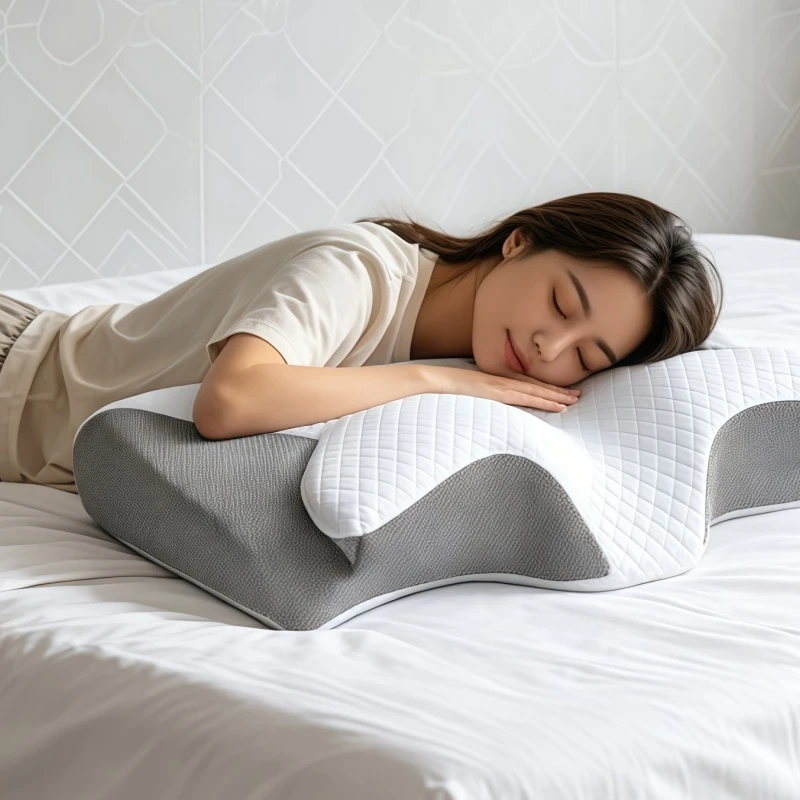 

Sleep Memory Pillow Butterfly Memory Foam Neck Pillows Contoured Sleep For Neck Pain Relief Stomach Support Comfortable Pillow