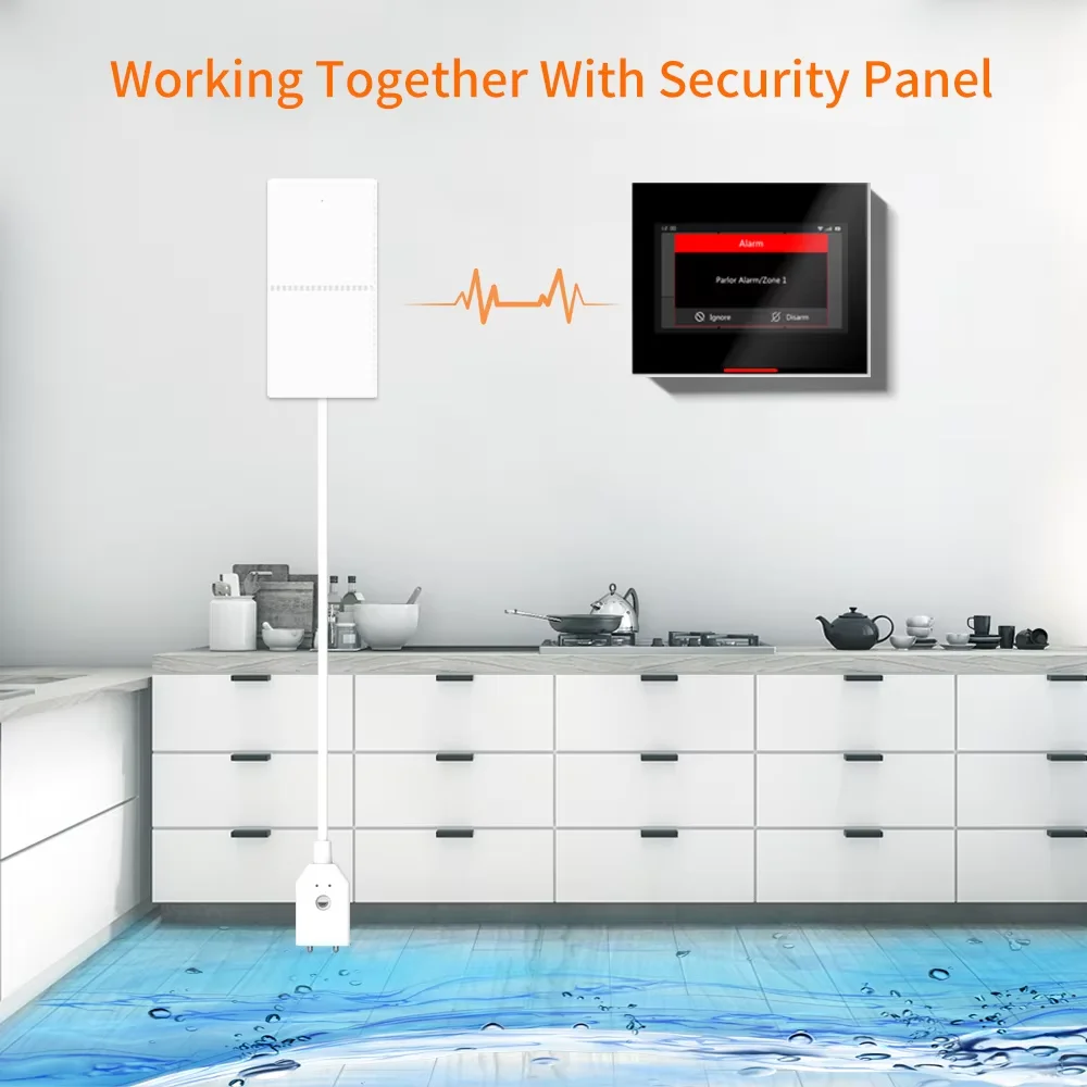 Staniot sensor de vazamento de água tuya app detector de inundação de segurança staniot acessórios de alarme 433mhz sistema de proteção contra vazamento de água